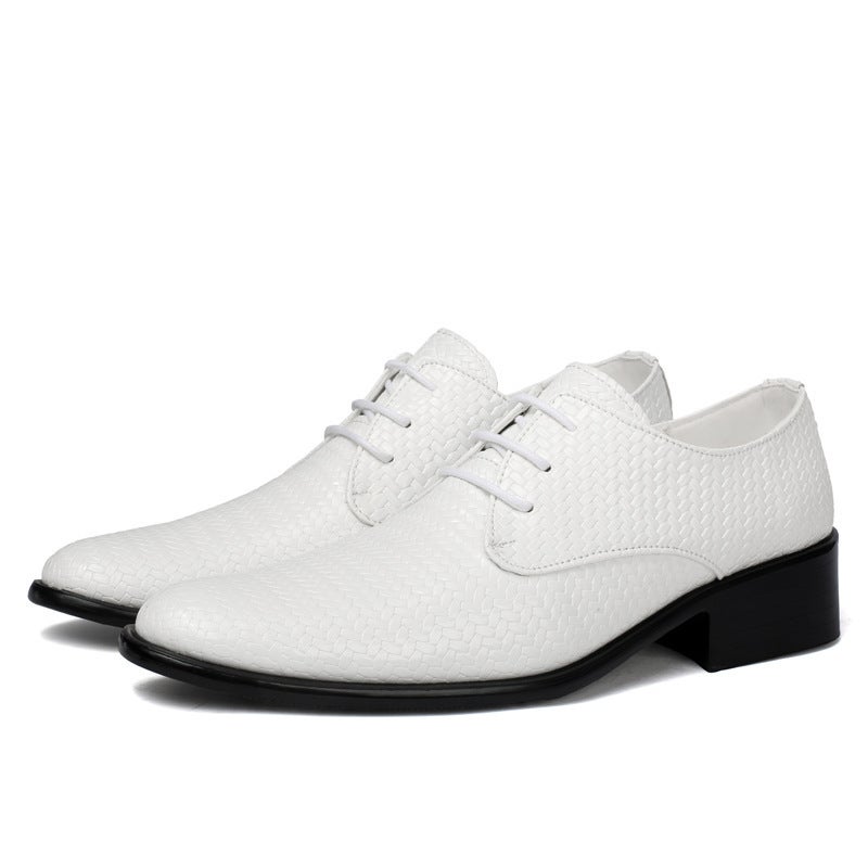 Large Size47 Four Seasons Round Head Low Woven Fashion Business Shoes New Genuine Leather - Image 1